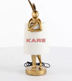 KARE Design Tischleuchte Animal Rabbit Gold/Weis 50Cm- Tischleuchten
