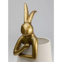 KARE Design Tischleuchte Animal Rabbit Gold/Weis 50Cm- Tischleuchten