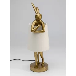 KARE Design Tischleuchte Animal Rabbit Gold/Weis 50Cm- Tischleuchten
