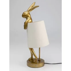 KARE Design Tischleuchte Animal Rabbit Gold/Weis 50Cm- Tischleuchten