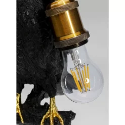 KARE Design Tischleuchte Animal Sitting Crow Matt Schwarz- Tischleuchten