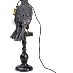 KARE Design Tischleuchte Animal Sitting Crow Matt Schwarz- Tischleuchten