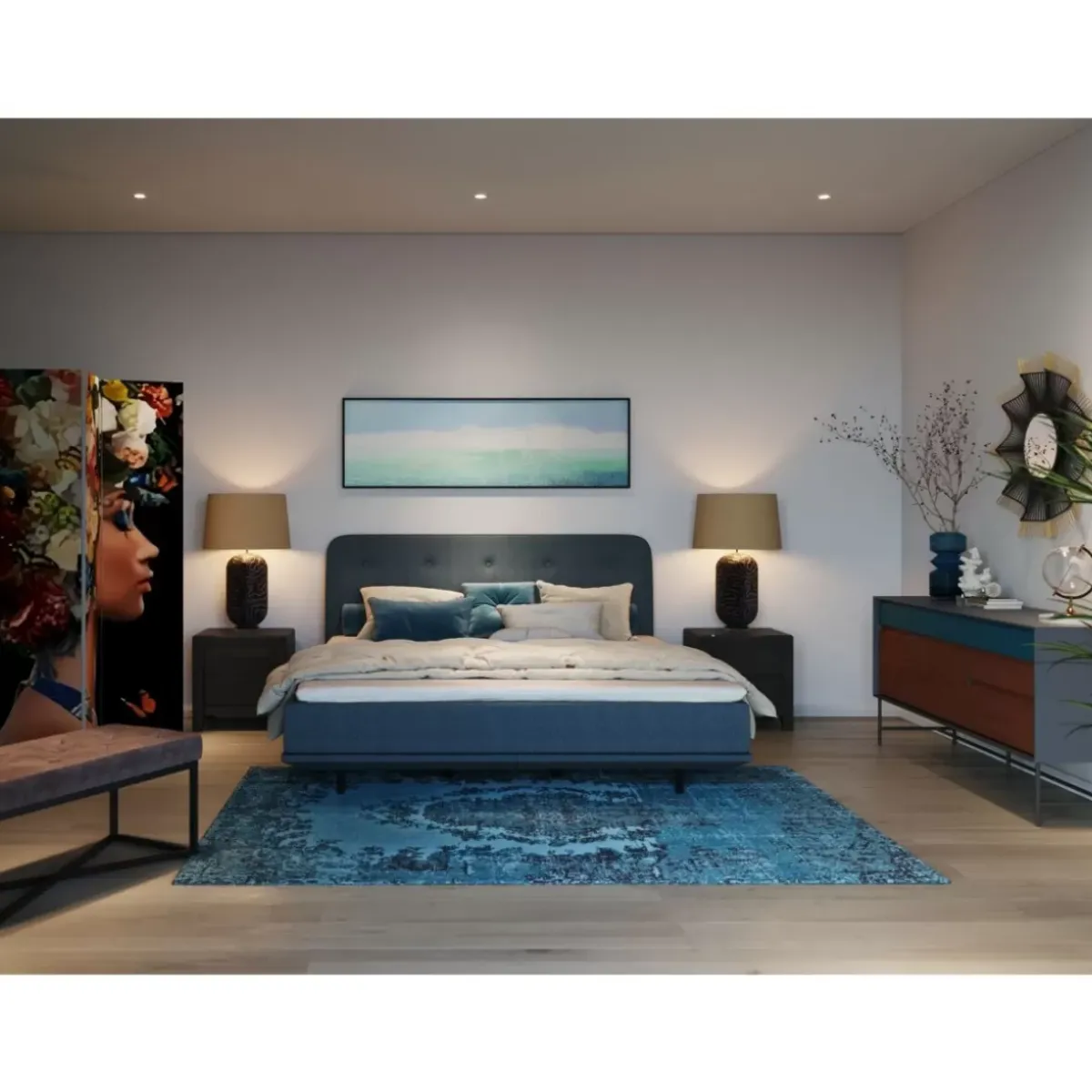 KARE Design Tischleuchte Waterflow Blau- Tischleuchten