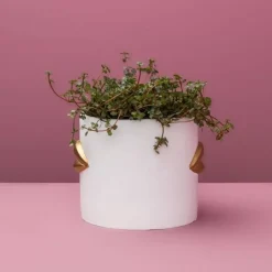 KARE Design Ubertopf Lips Weiss/Gold- Aufbewahrung & Ordnung