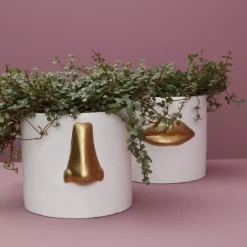 KARE Design Ubertopf Nase Weiss/Gold- Sonstiges & Zubehör Accessoires