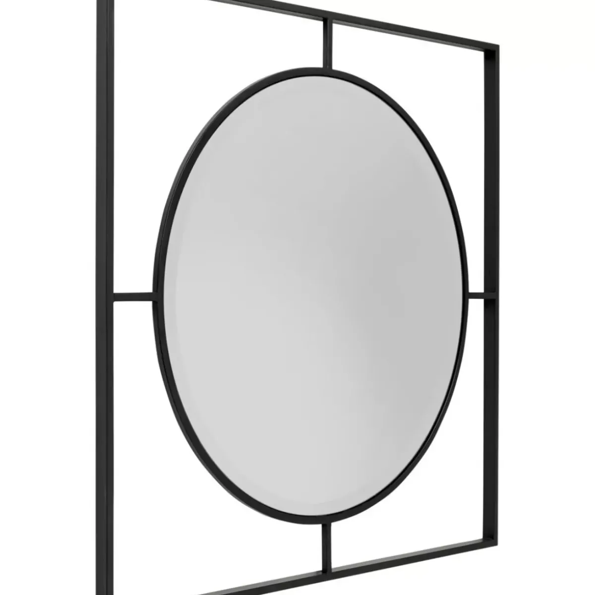 KARE Design Wandspiegel Stanford Frame Matt Schwarz O90Cm- Spiegel