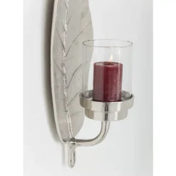 KARE Design Windlicht Leaf Silber- Kerzenständer & Laternen